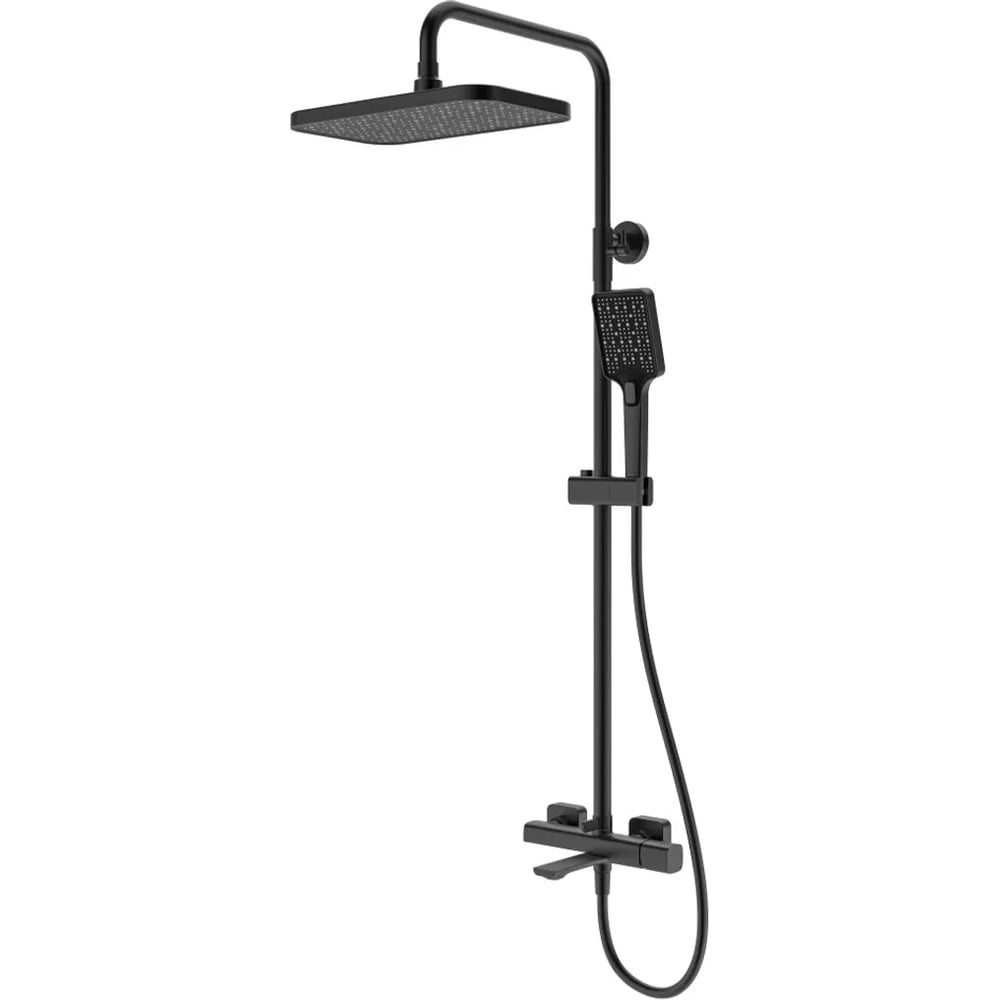 Изображение товара Душевая система ViEiR графит с верхним и ручным душем регулируемой высотой