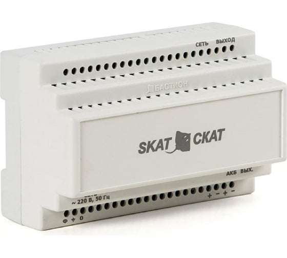 Изображение товара Источник бесперебойного питания SKAT 12-6.0 DIN 12В 6А пластиковый корпус под DIN рейку 35 мм 586