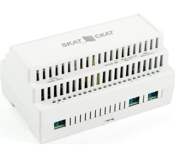 Изображение товара Источник бесперебойного питания SKAT 24-2.0 DIN 24В 2А пластиковый корпус под DIN рейку 35 мм 585