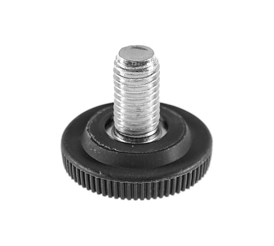 Изображение товара Опора резьбовая Миниворкс регулируемая с основанием Ø32 и резьбой М10х15, европейская, цвет черный – (10 шт.) 32М10-15ЧС