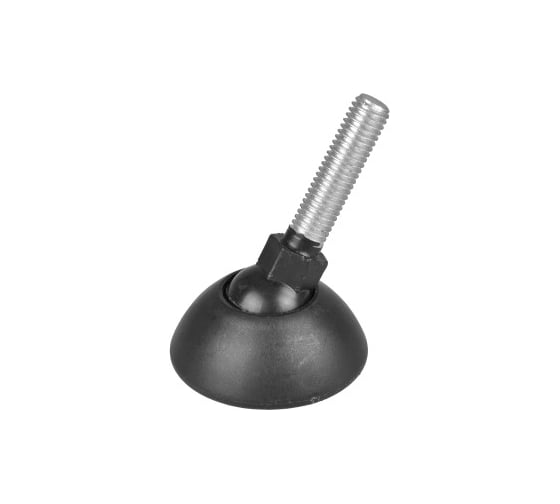 Изображение товара Опора резьбовая Миниворкс регулируемая с основанием Ø50 и резьбой М8х40, шарнирная, цвет серый – (5 шт.) 50М8-40СС