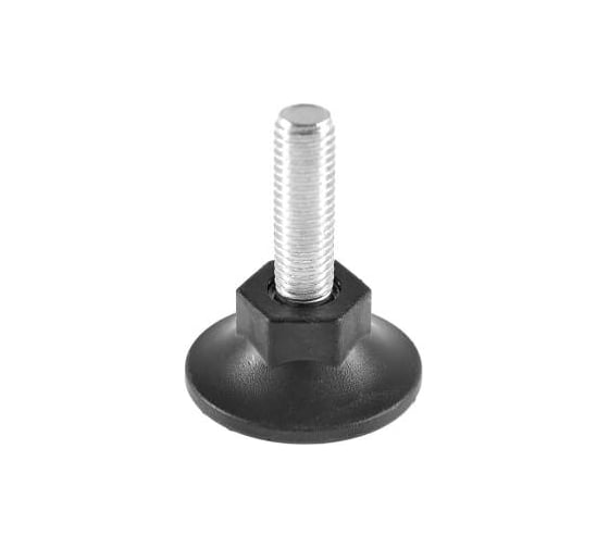 Изображение товара Опора резьбовая Миниворкс регулируемая с основанием Ø48 и резьбой М12х40, коническая под ключ, цвет белый – (5 шт.) 48М12-40БС