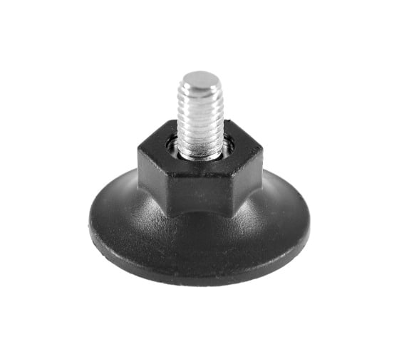 Изображение товара Опора резьбовая Миниворкс регулируемая с основанием Ø48 и резьбой М10х20, коническая под ключ, цвет черный – (10 шт.) 48М10-20ЧС
