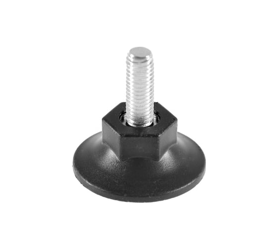 Изображение товара Опора резьбовая Миниворкс регулируемая с основанием Ø48 и резьбой М10х30, коническая под ключ, цвет черный – (10 шт.) 48М10-30ЧС