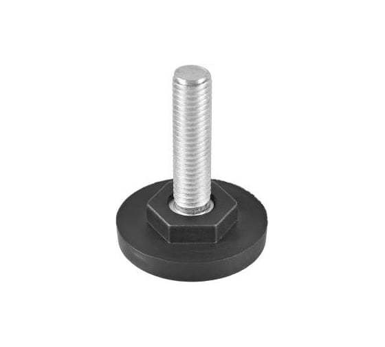 Изображение товара Опора резьбовая Миниворкс регулируемая с основанием Ø40 и резьбой М10х40, под ключ, цвет белый – (10 шт.) 40М10-40БС