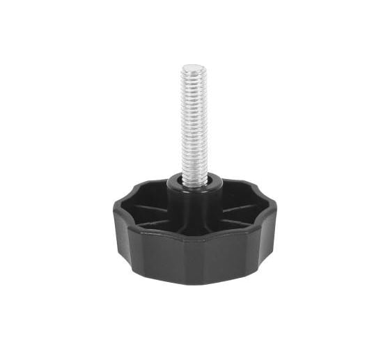 Изображение товара Опора резьбовая Миниворкс регулируемая с основанием Ø50 и резьбой М8х40, шарнирная, цвет черный – (5 шт.) 50М8-40ЧС