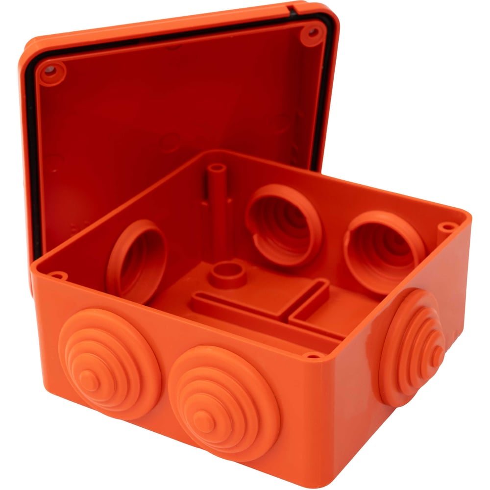 Изображение товара Gigant огнестойкая распаечная коробка E110 100х100х55 IP56 с 6 вводами оранжевая