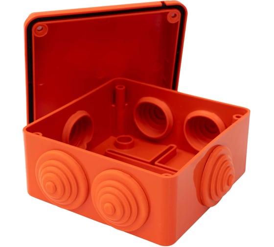 Изображение товара Gigant Коробка огнестойкая E110, о.п 100х100х55, 6 выв., IP56, 6P, оранжевая 43017HF-GI