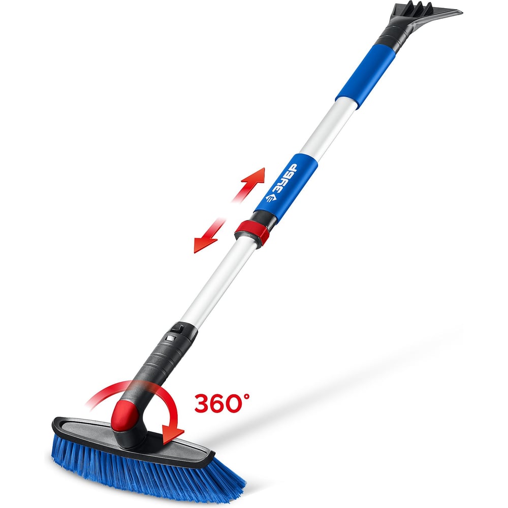 Изображение товара Телескопическая щётка для снега с поворотной головой ЗУБР Профессионал 860-1210 мм