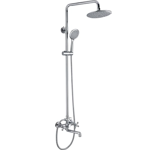 Изображение товара Душевая система ViEiR двухрычажная, латунь, хром, поворотный излив тропический душ и ручная лейка V140162