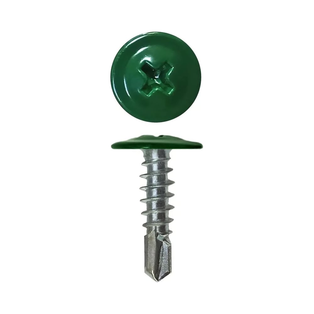 Изображение товара Саморез с прессшайбой 4,2×25 мм, с сверлом, PH2, RAL 6005