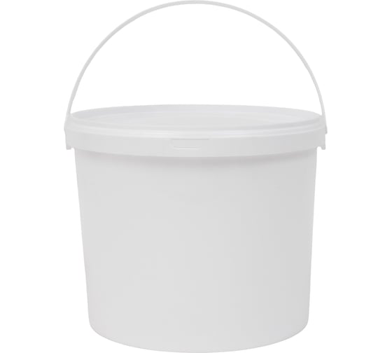 Изображение товара Ведро круглое полипропиленовое 5л. белое с белой крышкой с пластиковой ручкой Gigant 40456