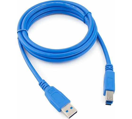 Изображение товара Кабель Cablexpert USB 3.0 Pro, AM/BM, 1.8м, экран, синий, CCP-USB3-AMBM-6