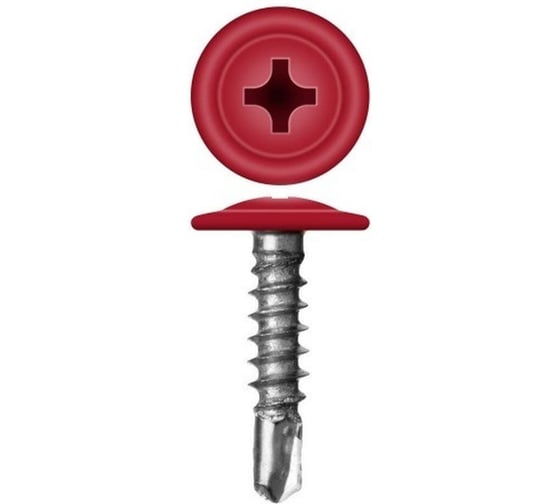 Изображение товара Саморез с прессшайбой со сверлом для крепления листового металла RAL3003 сталь красное покрытие 4,2х16 мм, 1 кг. ARNO INDUSTRIES AB3504201633598