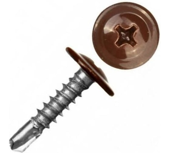 Изображение товара Саморез с прессшайбой со сверлом для крепления листового металла RAL8004 медно-коричневый 4,2х16 мм, 1 кг. ARNO INDUSTRIES AB3504201684998