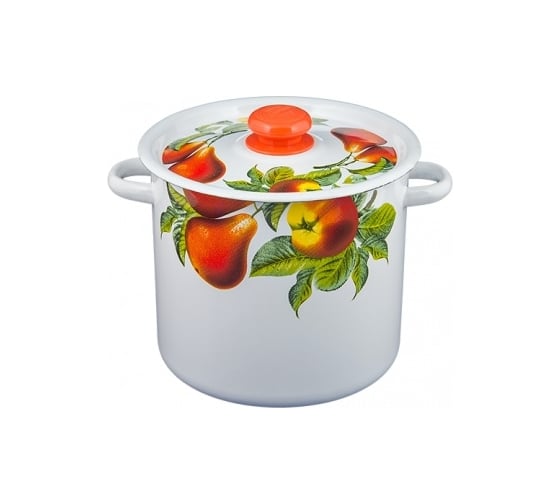 Изображение товара Кастрюля Сибирские товары Глория белая с деколью на крышке 3.0 л ПД2733