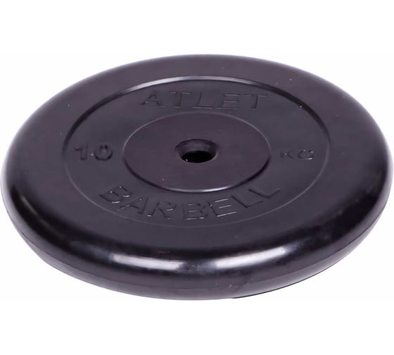 Изображение товара Обрезиненный диск Barbell Atlet d 26 мм, чёрный, 10.0 кг 2480