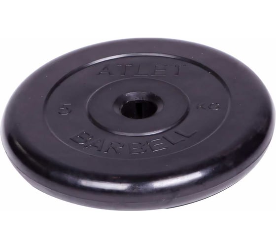 Изображение товара Обрезиненный диск Barbell Atlet d 31 мм, чёрный, 5.0 кг СГ000001513