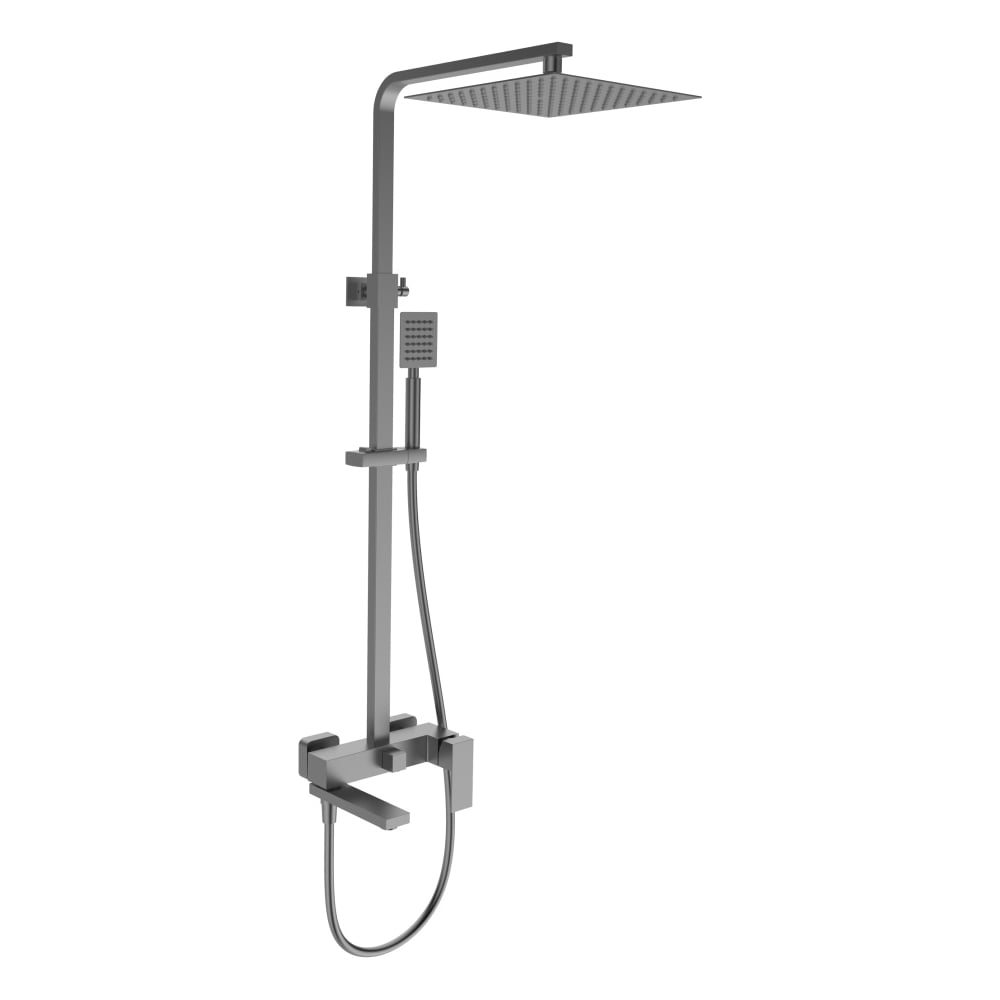 Изображение товара Душевая система ViEiR квадрат, нержавеющая сталь, графит, верхний душ, штанга и лейка для душевой зоны V363563-G