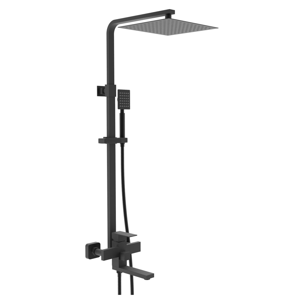 Изображение товара Душевая система ViEiR квадрат нержавеющая сталь черный верхний и ручной душ В363562-C