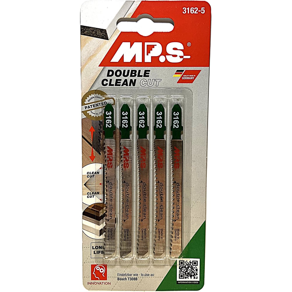 Изображение товара Полотно для лобзика по дереву MPS T308B 5 шт для точных пропилов