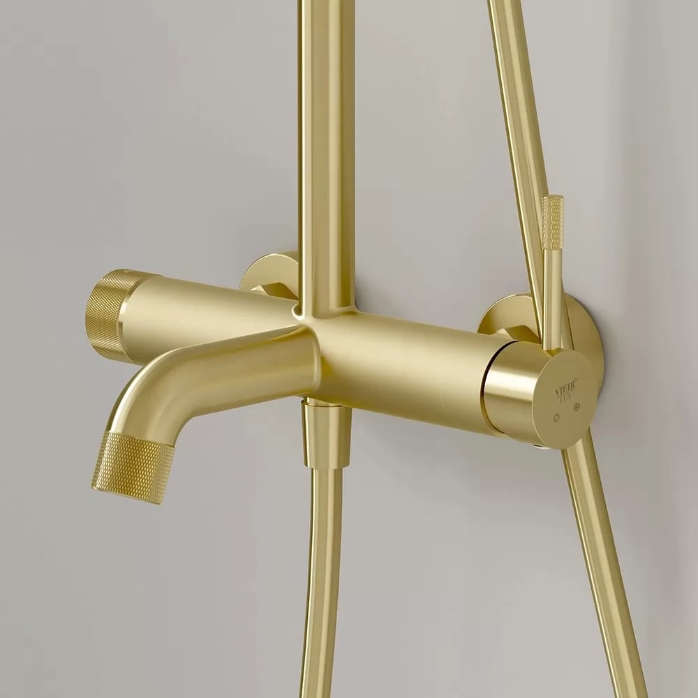 Изображение товара Душевая система ViEiR матовое золото, верхний и ручной душ для душевой зоны V403562-S