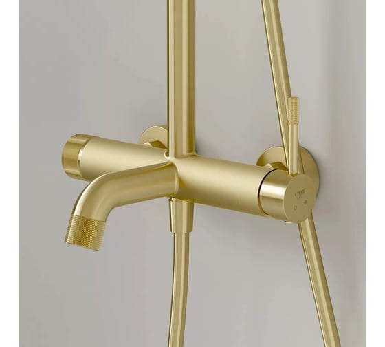 Изображение товара Душевая система ViEiR матовое золото, верхний и ручной душ для душевой зоны V403562-S