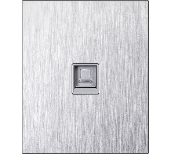 Изображение товара Розетка компьютерная SMARTBUY RJ-45 модульная 10А алюминий серебро Альтаир SBE-m11al-S1-RJ