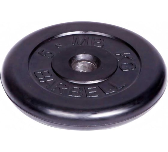 Изображение товара Обрезиненный диск Barbell d 51 мм, чёрный, 5.0 кг 452