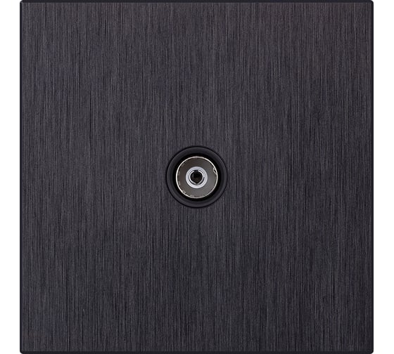 Изображение товара Розетка телевизионная SMARTBUY 1-местная 75Ом 5-862МГц независимая 10А алюминий черный Альтаир SBE-i11alb-S1-TV