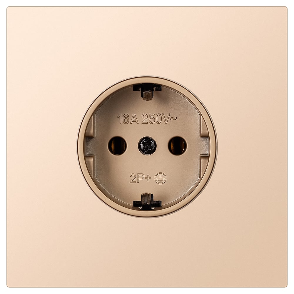 Изображение товара Розетка одноместная SMARTBUY с заземлением независимая 16А шампань акрил Альтаир SBE-i11ia-16-S1-Z