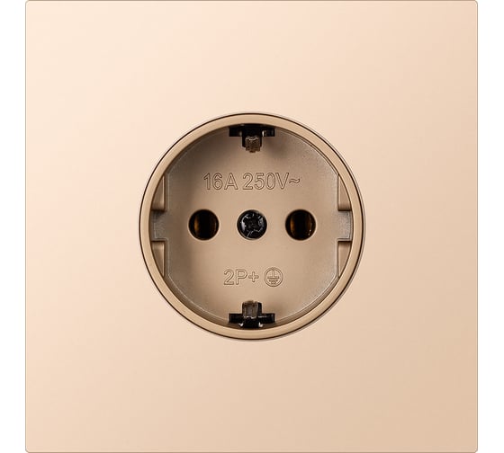 Изображение товара Розетка одноместная SMARTBUY с заземлением независимая 16А шампань акрил Альтаир SBE-i11ia-16-S1-Z