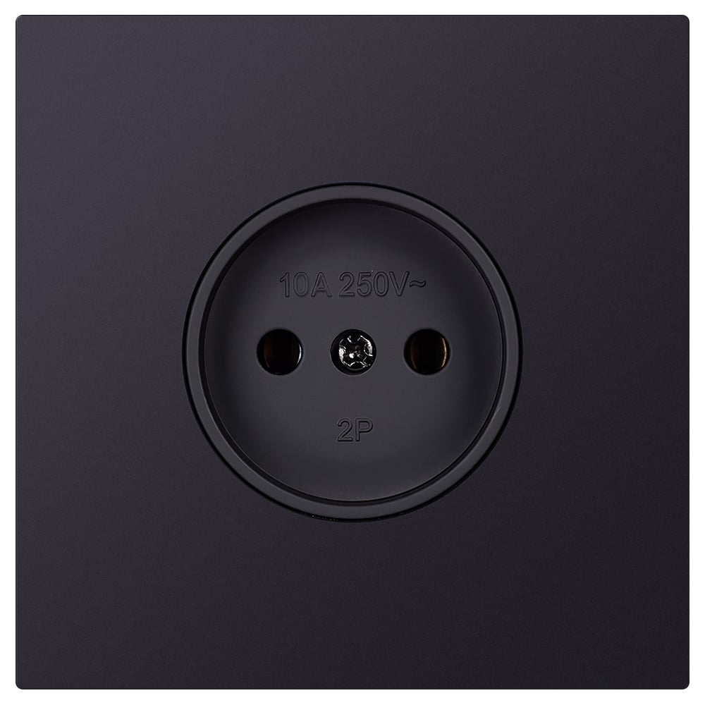 Изображение товара Розетка одноместная SMARTBUY без заземления 10А черная акриловая IP20