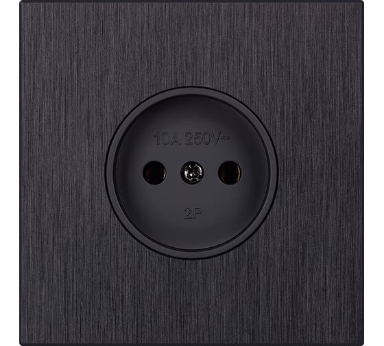 Изображение товара Розетка одноместная SMARTBUY без заземления независимая 10А алюминий черный Альтаир SBE-i11alb-10-S1-N