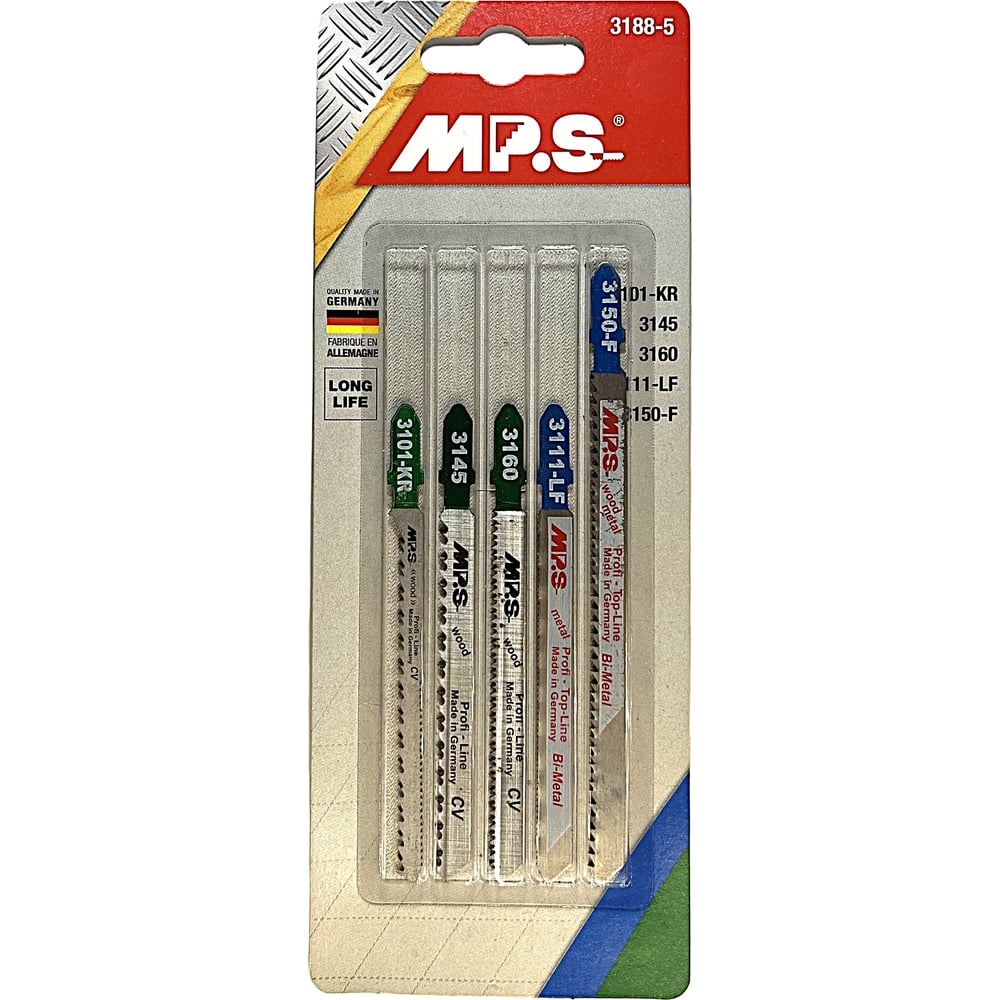 Изображение товара Набор полотен для лобзика по дереву и металлу 5 шт MPS 3188-5