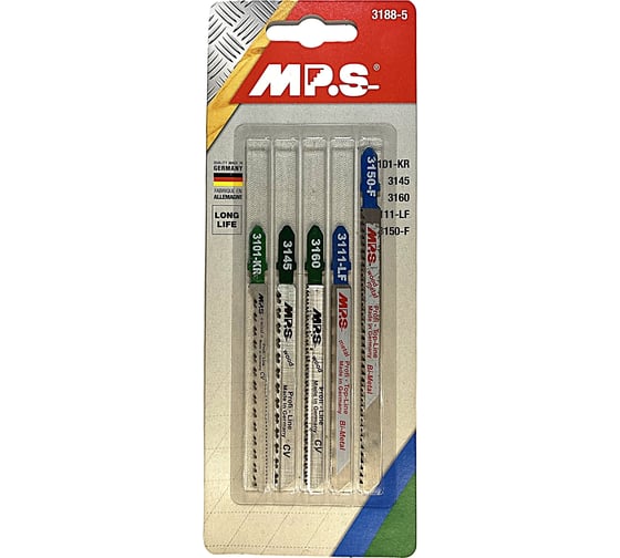 Изображение товара Набор полотен MPS для лобзика по дереву и металлу, 5 шт 3188-5