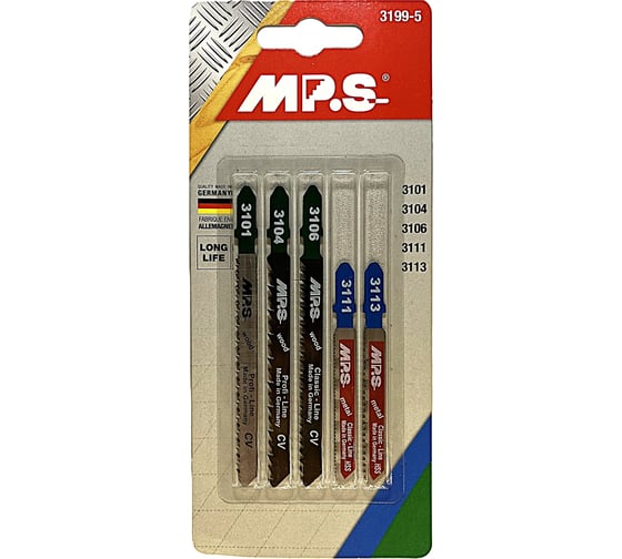 Изображение товара Набор полотен MPS для лобзика по дереву и металлу, 5 шт 3199-5