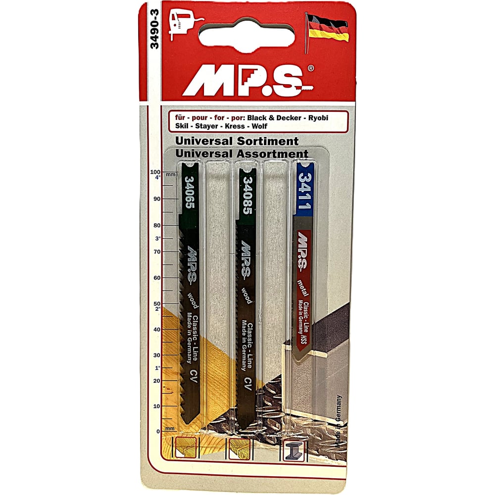 Изображение товара Набор полотен для лобзика по дереву и металлу 3 шт MPS 3490-3