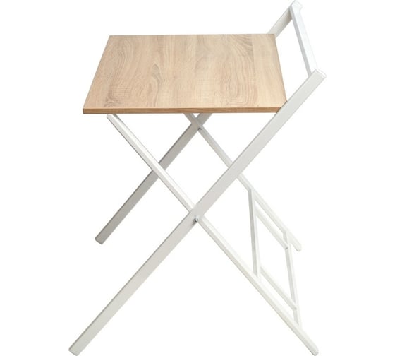 Изображение товара Складной компьютерный стол GreenWeen 600 мм, белый/дуб бардолино GW-PCT600W
