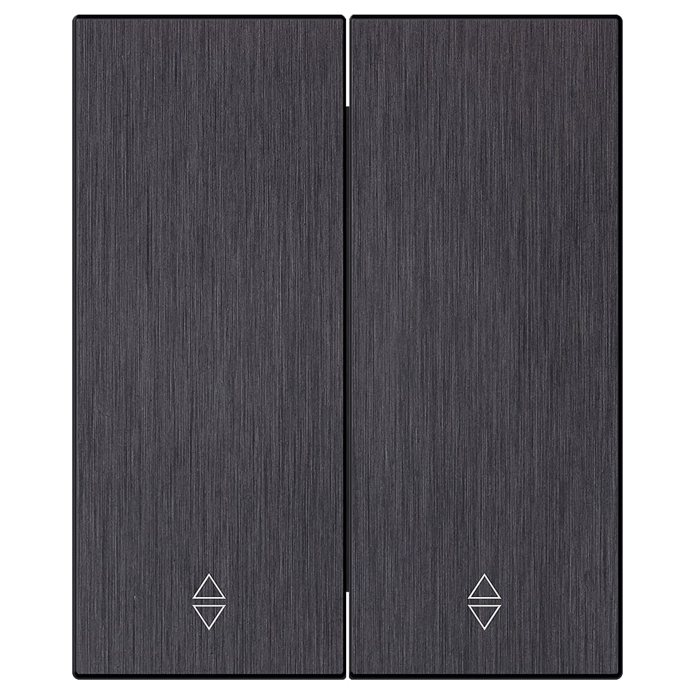 Изображение товара Выключатель проходной 2-клавишный SMARTBUY модульный 10А алюминий черный серия Альтаир