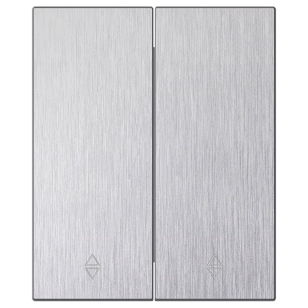 Изображение товара Выключатель проходной 2-клавишный SMARTBUY алюминий серебро модель SBE-m11al-10-SW22-0