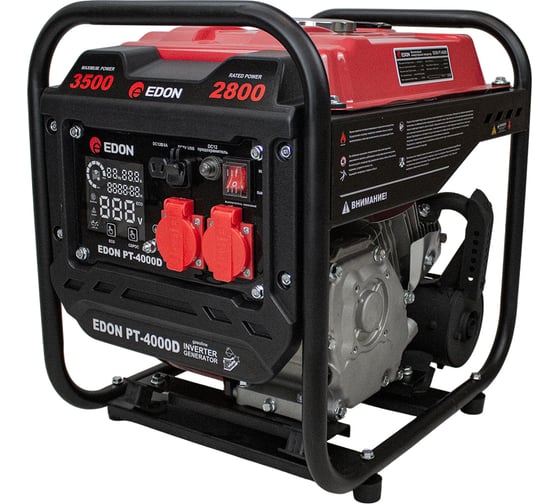 Изображение товара Бензиновый инверторный генератор EDON PT-4000D (3.5 /2.8 кВт, 223 cм3, ручной стартер) 42312