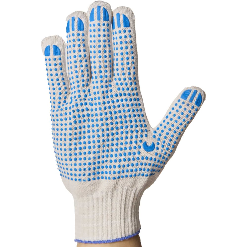 Изображение товара Перчатки трикотажные хлопковые Белые 10 класс 4 нити 500 пар