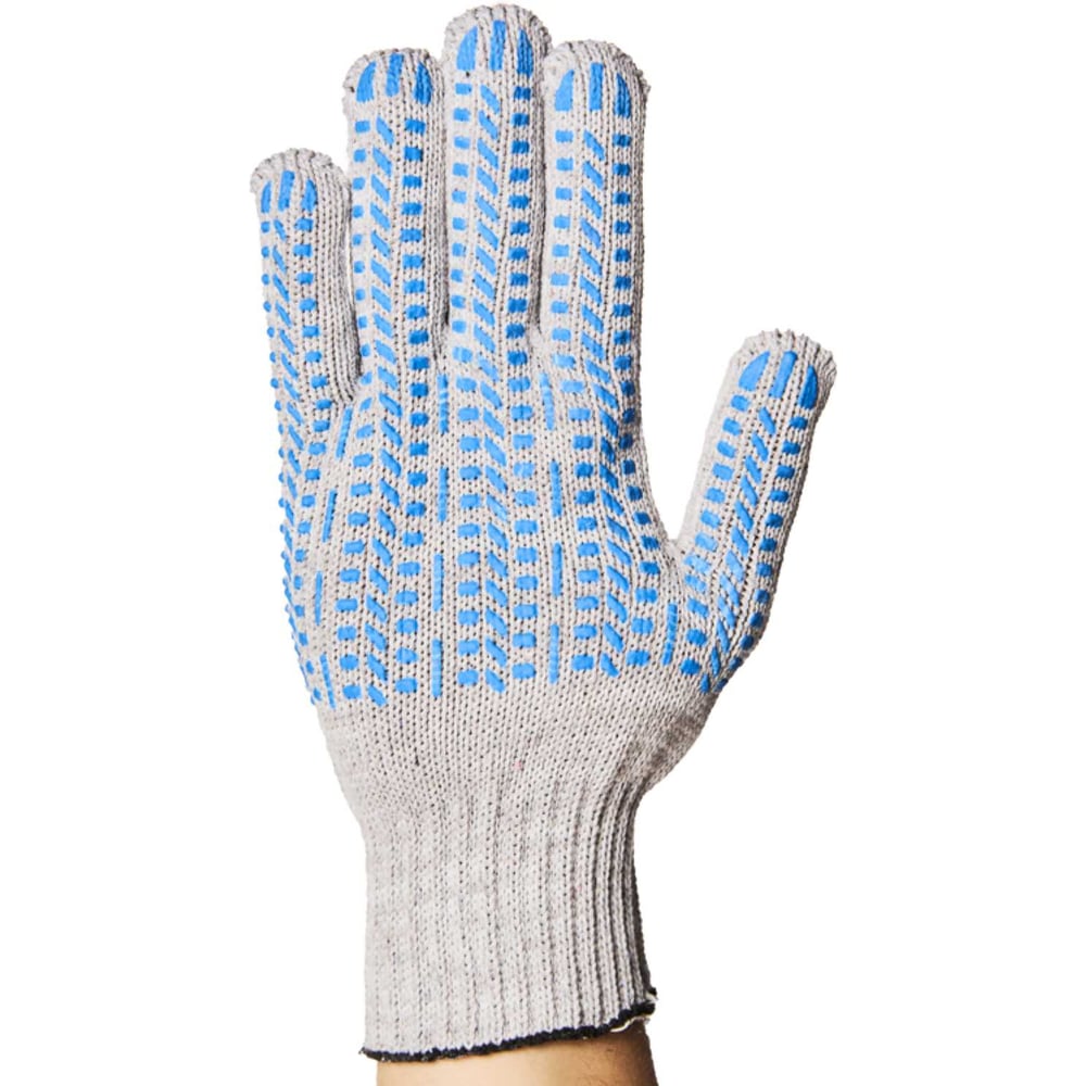 Изображение товара Трикотажные перчатки 7.5 класс из хлопка с ПВХ протектором универсальные летние