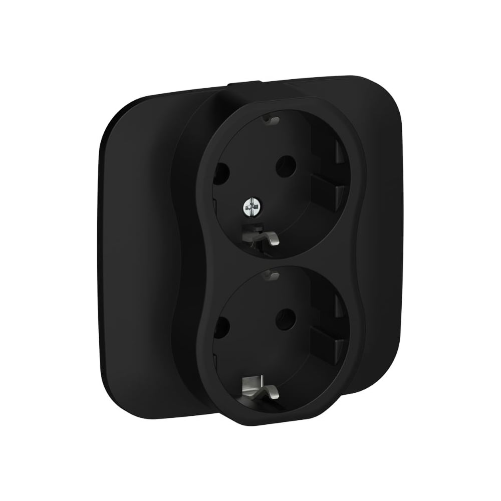 Изображение товара Розетка 2-я IEK FLITE с заземлением и защитой IP20 черная