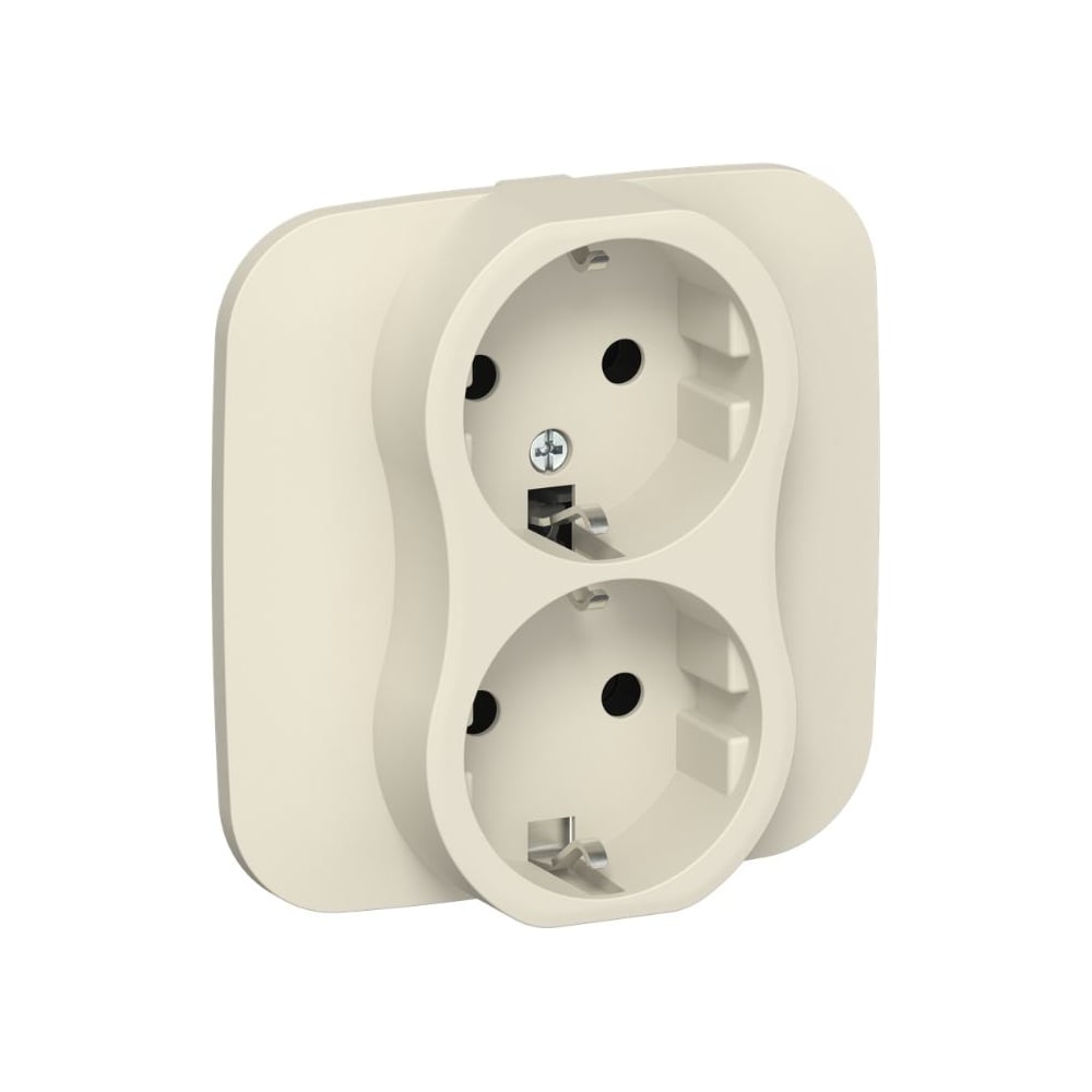 Изображение товара Розетка IEK FLITE 2-я с заземлением сливочная 16А IP20