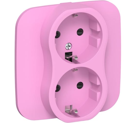 Изображение товара Розетка 2-я IEK FLITE с заземлением с защитными шторками безвинтовое крепление 16А РСш12-1-А-ФлПр пурпурный FI-R24A-16-1-K99