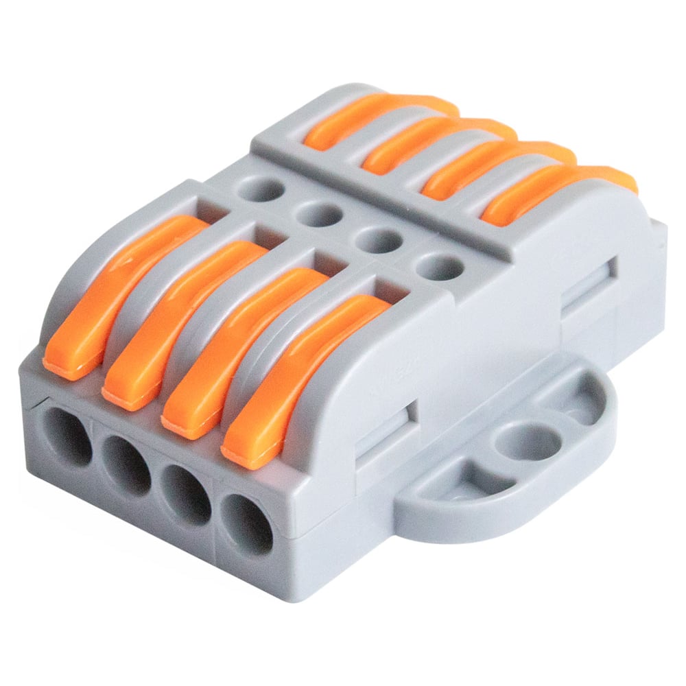 Изображение товара Клемма соединительная проходная Vell PCT223-4P с рычагом 2 упаковки по 5 шт