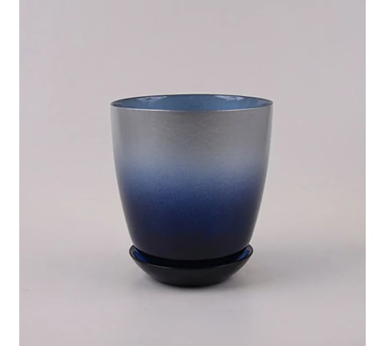 Изображение товара Горшок с поддоном ЭЛЕТЕХ _93-027 №4 крш.срб.металлик.индиго.280С_es_ 4840163194_