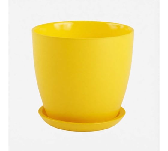 Изображение товара Горшок с поддоном ЭЛЕТЕХ  _93-122 Джина 3 прозрачный, крашенный, жёлтый 601_es_ 4840159578_